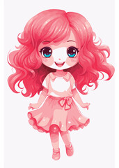 Vector cartoon girl character