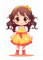 Vector cartoon girl character