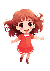 Vector cartoon girl character