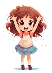 Vector cartoon girl character