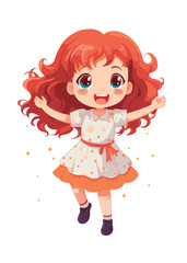 Vector cartoon girl character