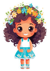 Vector cartoon girl character