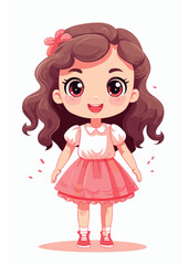 Vector cartoon girl character