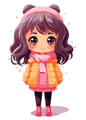 Vector cartoon girl character