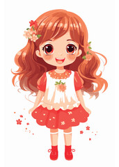 Vector cartoon girl character