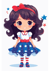 Vector cartoon girl character