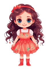 Vector cartoon girl character