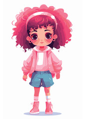 Vector cartoon girl character