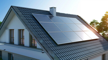 Obraz premium solar panels on roof