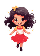Vector cartoon girl character