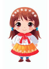 Vector cartoon girl character