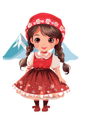 Vector cartoon girl character