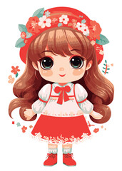 Vector cartoon girl character