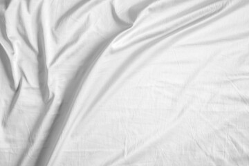 Abstract white wrinkled bedding sheet fabric texture background - 780731161