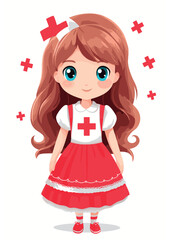 Vector cartoon girl character