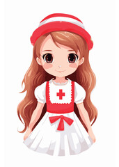 Vector cartoon girl character