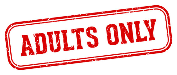 adults only stamp. adults only rectangular stamp on white background