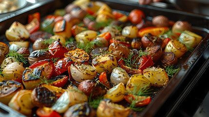 Chef Crafting Culinary Magic Roasted Vegetables with Aromatic Fennel Seeds