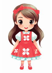 Vector cartoon girl character