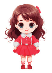 Vector cartoon girl character