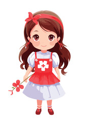 Vector cartoon girl character