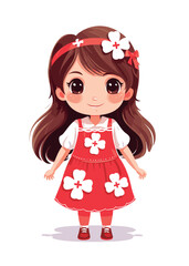 Vector cartoon girl character
