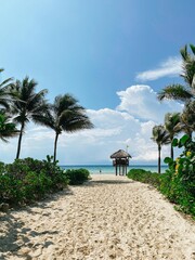 Lifeguard Watchtower, Playacar Beach, Quintana Roo, sunny day, Mexico