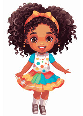 Vector cartoon girl character