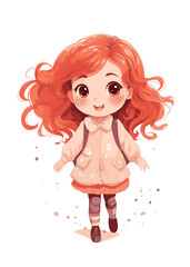 Vector cartoon girl character