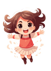 Vector cartoon girl character
