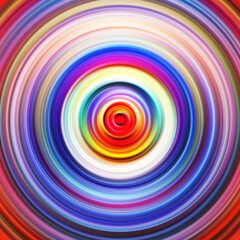 Colorful radial motion effect. Abstract rounded background. Color curves and sphere. Multi color gradient rings and circles wallpaper. Colored texture backdrop and banner.