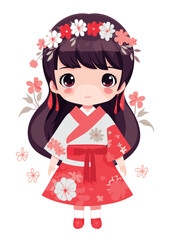 Vector cartoon girl character