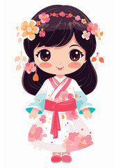 Vector cartoon girl character
