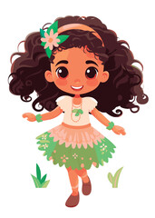 Vector cartoon girl character