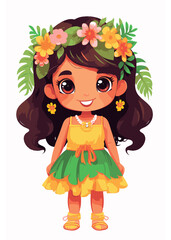 Vector cartoon girl character