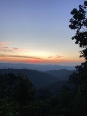 sunset over the mountains