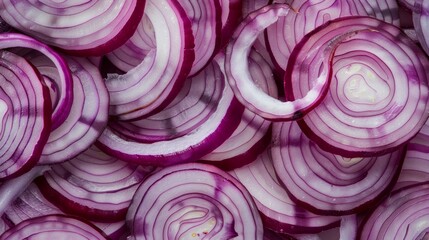 red onion slices close-up texture background