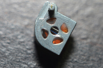 Parts and components on printed circuit boards close-up