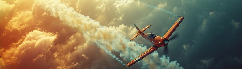 Dynamic airshow with stunt planes, thrilling, aviation, entertainment, cinematic - obrazy, fototapety, plakaty