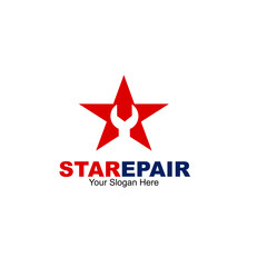 Fototapeta premium star repair logo design concept vector illustration