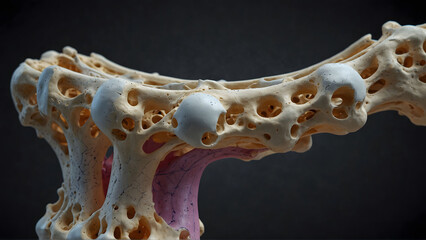 Osteoporosis bone. Generative AI illustration - obrazy, fototapety, plakaty
