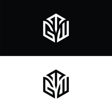 Initial letter TGW hexagon logo design, flourish, develop, natural, luxury, simple, finance logo, real estate.