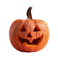 Jackolantern a creative arts creation, carving a face into a pumpkin on a transparent background