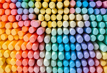 a large pile of colorful stacked chalks - Powered by Adobe