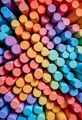 a stack of colorful chalk sticks with different colors