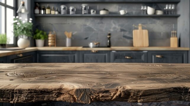 beautiful kitchen on a wooden board