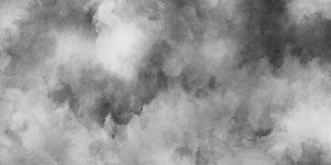 Grunge grey plaster large long surface with scratches, Silver ink and watercolor textures with black and white grunge texture, black and whiter background with puffy smoke and clouds.