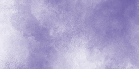 Purple blue grunge rough paper vintage style color stained illustration, colorful hand draw watercolor abstract grunge texture, Soft fluffy white cloud on the blue sky with watercolor texture.	