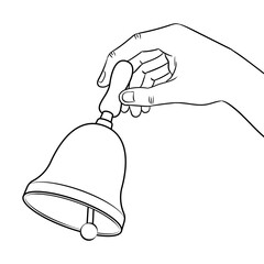 Hand ring bell coloring book PNG