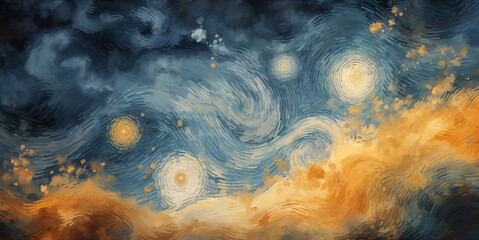 abstract sky background in the style of Van Gogh Starry Night